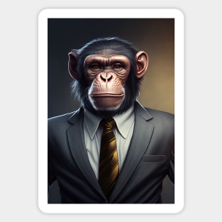 Adorable Wild Monkey In A Suit Animals Sticker